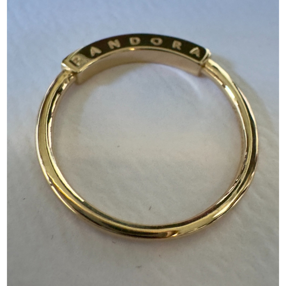 NEW❗️Pandora 14k Yellow Gold Signature I-D Ring Size 60(9.25) - Picture 5 of 8